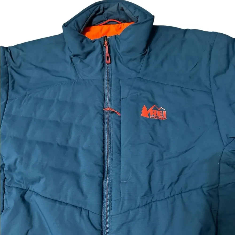 REI Co-op PrimaLoft Insulated Jacket Men’s Small Blue Orange Full Zip